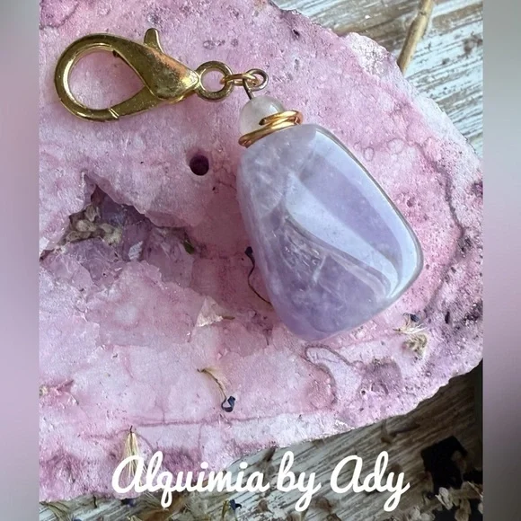 Purple and Gold Key Holder with Gemstone Charm - Picture 1 of 1